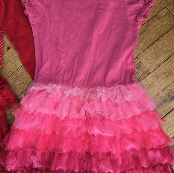 Hanna Andersson Girls Size 5 Lot Of 2 Dresses Christmas Valentines Pink Red - Picture 2 of 9
